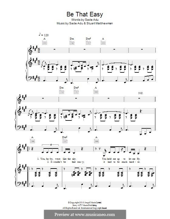 Be That Easy (Sade): Para vocais e piano (ou Guitarra) by Stuart Matthewman