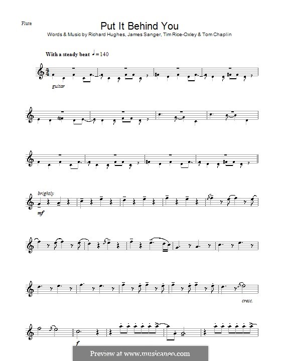 Put It Behind You (Keane): para flauta by James Sanger, Richard Hughes, Tim Rice-Oxley, Tom Chaplin