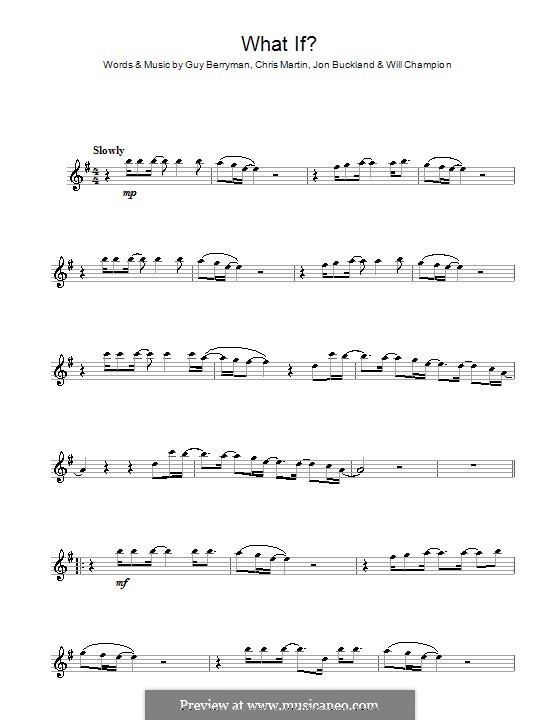 What if? (Coldplay): para flauta by Chris Martin, Guy Berryman, Jonny Buckland, Will Champion