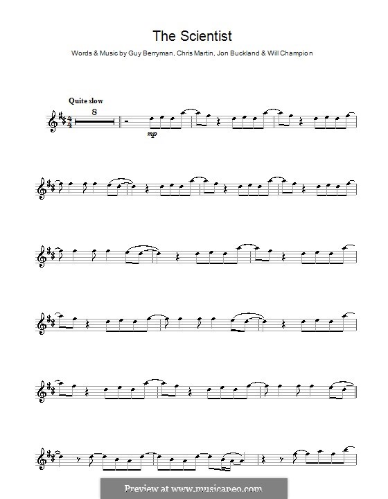 The Scientist (Coldplay): para Saxofone Alto by Chris Martin, Guy Berryman, Jonny Buckland, Will Champion