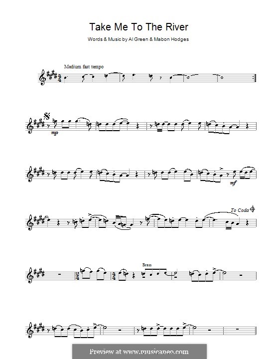Take Me to the River: para saxofone tenor by Al Green, Mabon Hodges