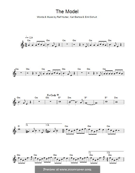 The Model (Kraftwerk): para saxofone by Emil Schult, Karl Bartos, Ralf Hütter