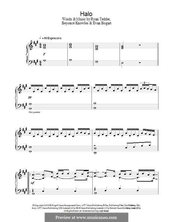 Halo: Para Piano by Beyoncé, Evan Kidd Bogart, Ryan B Tedder