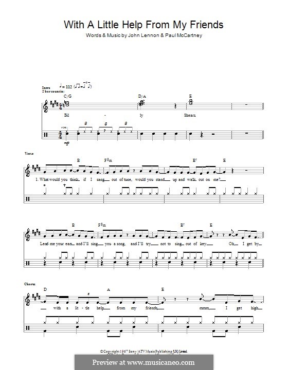 With a Little Help from My Friends (The Beatles): para bateria by John Lennon, Paul McCartney