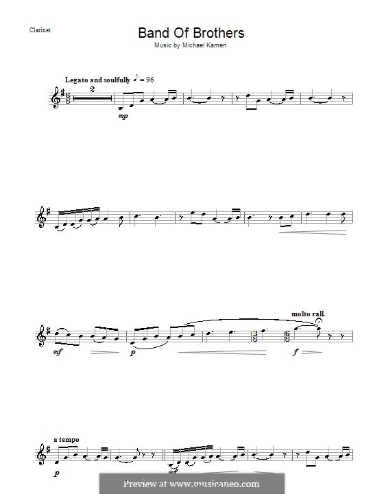Band of Brothers: para clarinete by Michael Kamen