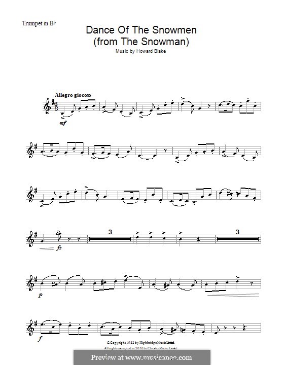 Dance of the Snowmen: para trompeta by Howard Blake