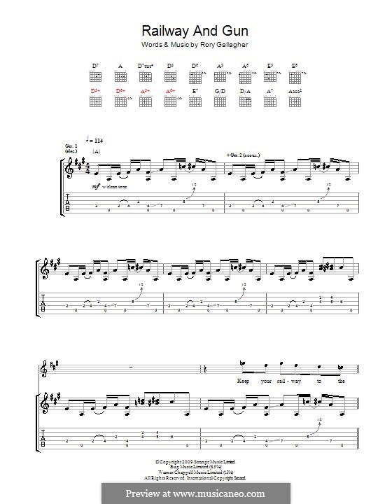 Railway and Gun: Para guitarra com guia by Rory Gallagher