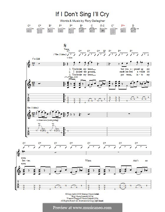 If I Don't Sing I'll Cry: Para guitarra com guia by Rory Gallagher