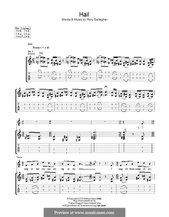 Hail: Para guitarra com guia by Rory Gallagher