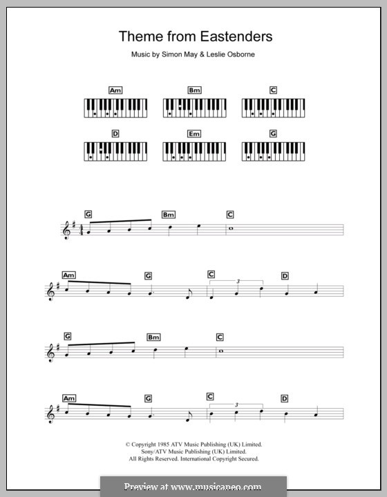 Theme from EastEnders: para teclado by Leslie Osborne, Simon May