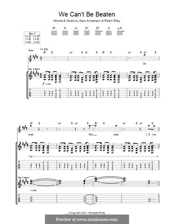 We Can't Be Beaten (Rose Tattoo): Para guitarra com guia by Gary Anderson, Robin Riley