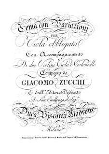Theme and Variations for Viola and Strings: Theme and Variations for Viola and Strings by Giacomo Zucchi