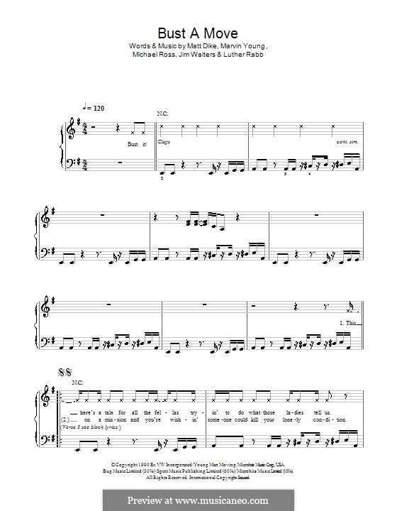 Bust a Move: facil para piano (Glee Cast) by Marvin Young, Matt Dike