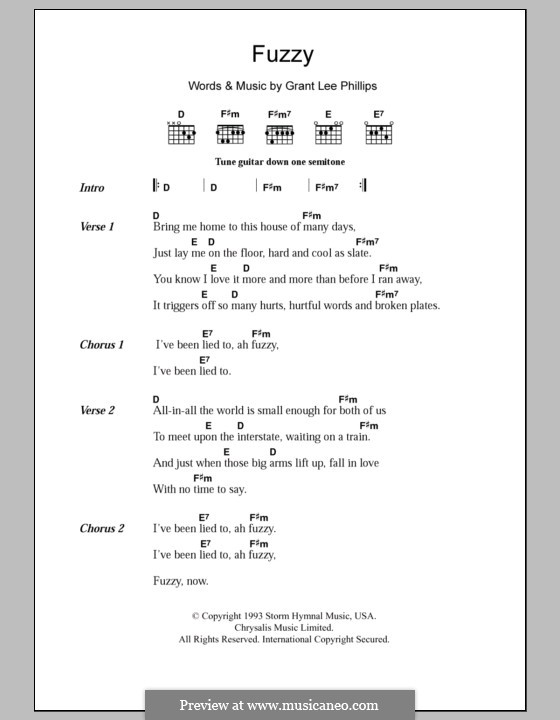 Fuzzy (Grant Lee Buffalo): Letras e Acordes by Grant Lee Phillips