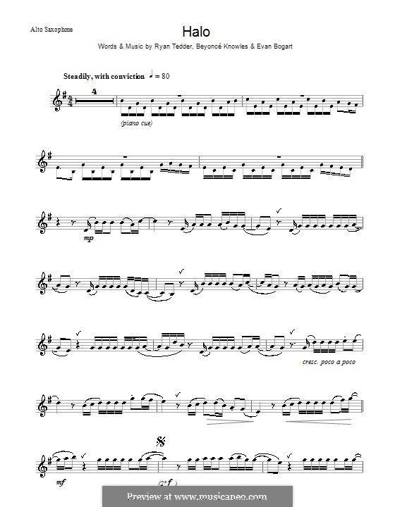 Halo: para Saxofone Alto by Beyoncé, Evan Kidd Bogart, Ryan B Tedder