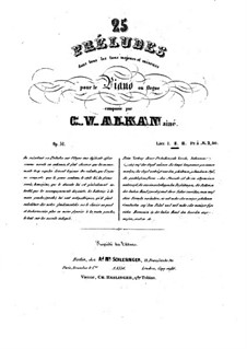 Twenty-Five Preludes in All Major and Minor Keys for Piano or Organ, Op.31: Book II (No.10-17) by Charles-Valentin Alkan