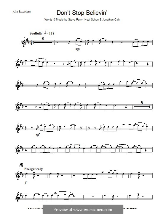 Instrumental version: para Saxofone Alto by Jonathan Cain, Neal Schon, Steve Perry