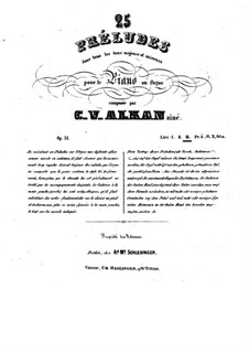 Twenty-Five Preludes in All Major and Minor Keys for Piano or Organ, Op.31: Book III (No.18-25) by Charles-Valentin Alkan