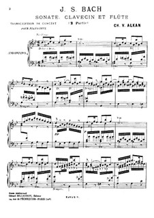 Sonata for Flute and Harpsichord No.2 in E Flat Major, BWV 1031: Siciliano. Arrangement for piano by Johann Sebastian Bach