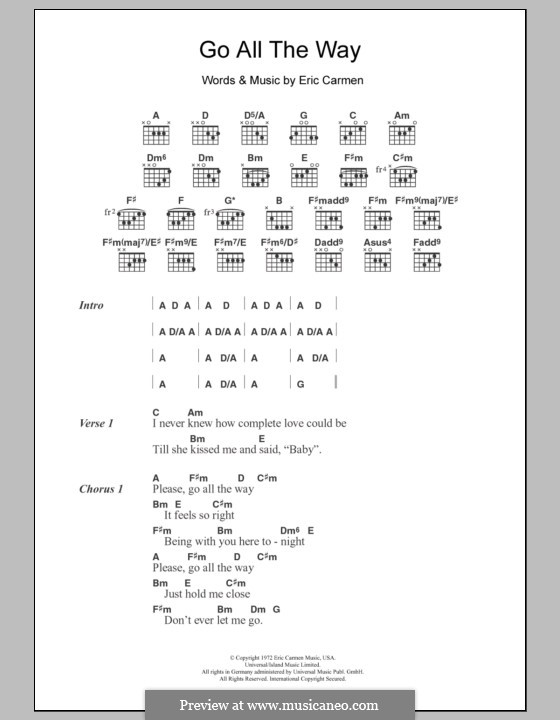 Go All the Way (The Raspberries) por E. Carmen Partituras on músicaNeo