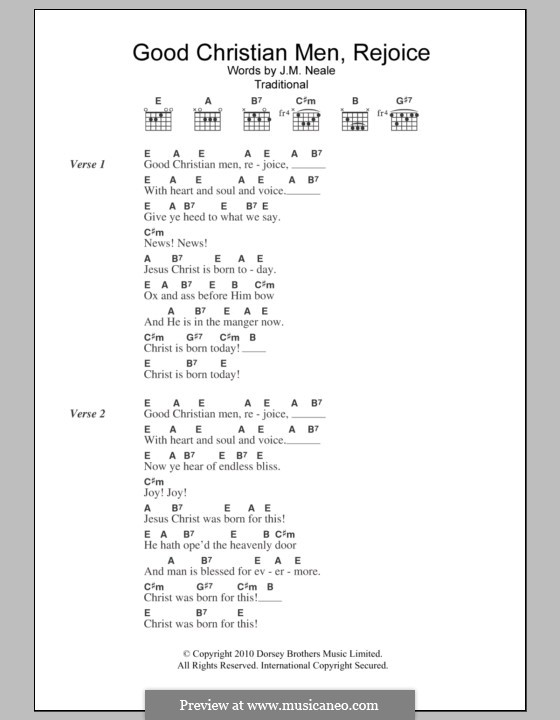 Good Christian Men, Rejoice: Letras e Acordes by folklore