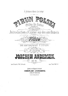 Pirun Polska (Devils Polka), Op.49: For flute and piano – score, solo part by Joachim Andersen