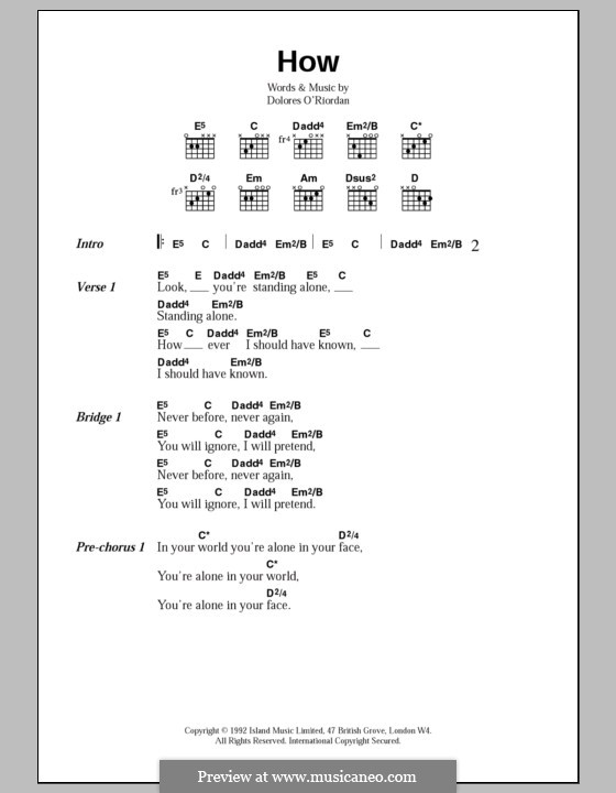 How (The Cranberries): Letras e Acordes by Dolores O'Riordan