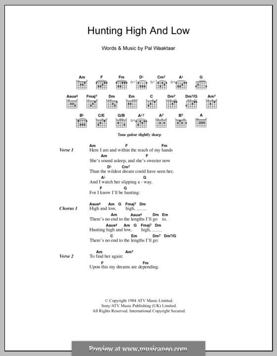 a-ha HUNTING HIGH AND LOW バンドスコア　楽譜 a-ha Hunting High And Low Sheet Music Downloads