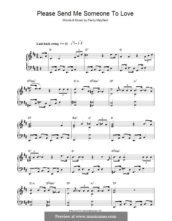 Please Send Me Someone to Love: Para Piano by Percy Mayfield