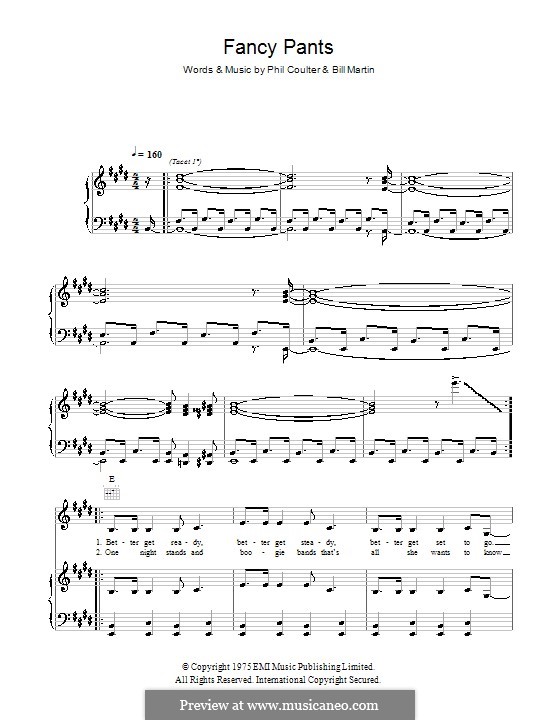 Fancy Pants (Kenny): Para vocais e piano (ou Guitarra) by Billy Martin, Phil Coulter