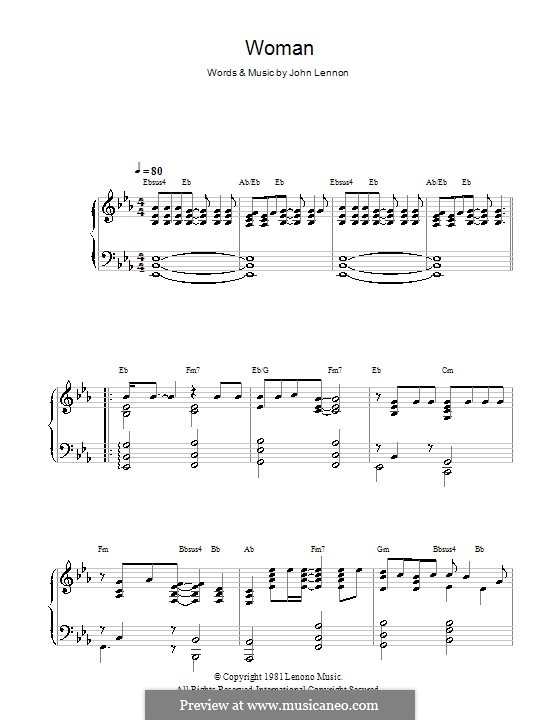 Woman: Para Piano by John Lennon