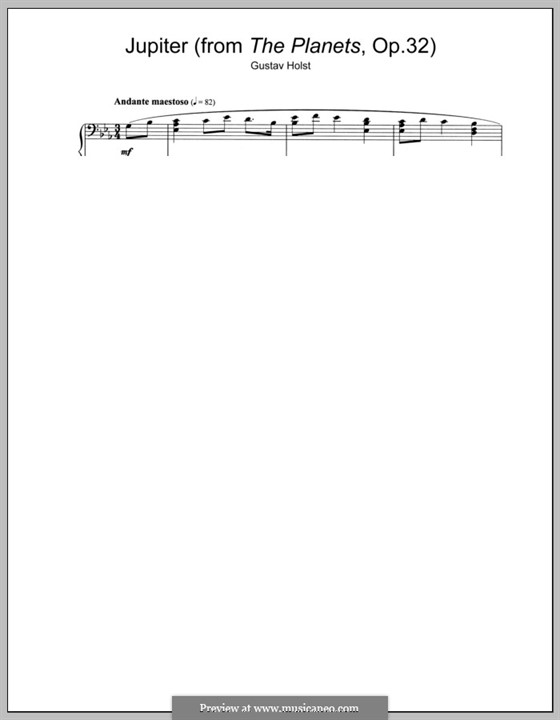 Jupiter: versão para piano by Gustav Holst