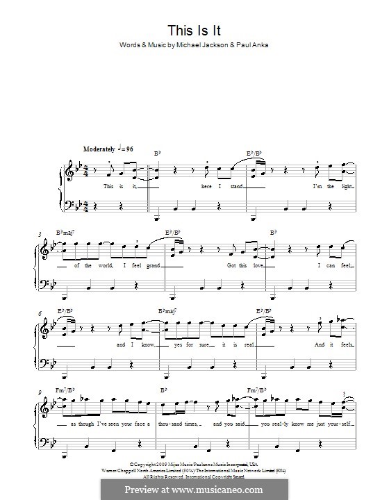 This Is It: Facil para o piano by Michael Jackson, Paul Anka
