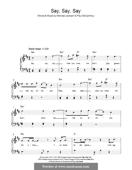 Say Say Say: Facil para o piano by Michael Jackson, Paul McCartney