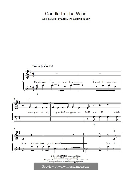 Candle in the Wind por E. John Partituras on músicaNeo Candle in the Wind por E. John Partituras on músicaNeo