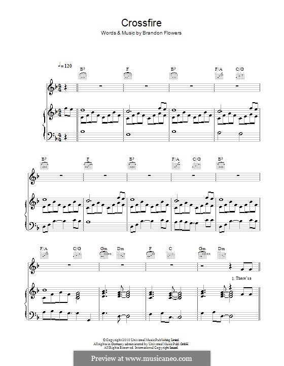 Crossfire: para vocais,piano ou guitarra by Brandon Flowers