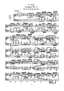 Wo soll ich fliehen hin, BWV 5: Partitura piano-vocal by Johann Sebastian Bach