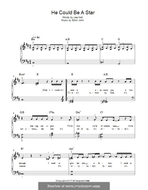 He Could Be a Star: Facil para o piano by Elton John