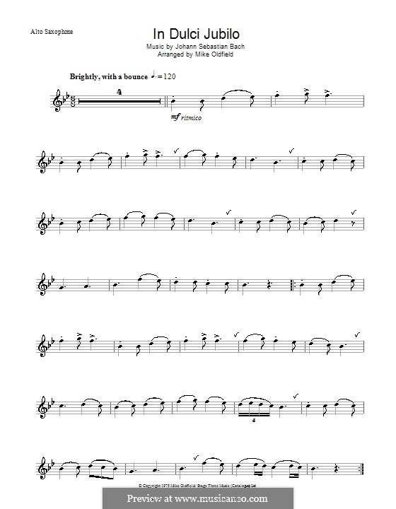 In Dulci Jubilo: para Saxofone Alto by Johann Sebastian Bach