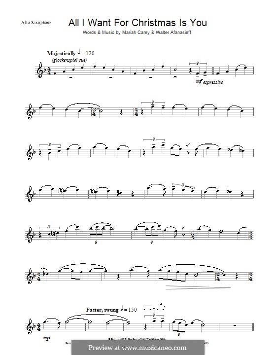 Instrumental version: para Saxofone Alto by Mariah Carey, Walter Afanasieff