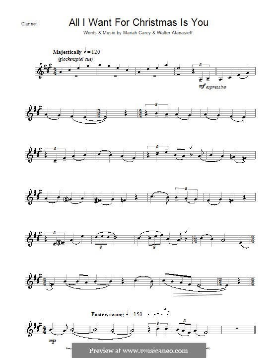 Instrumental version: para clarinete by Mariah Carey, Walter Afanasieff