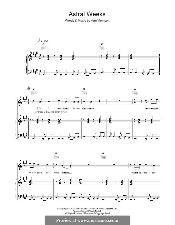 Astral Weeks: Para vocais e piano (ou Guitarra) by Van Morrison