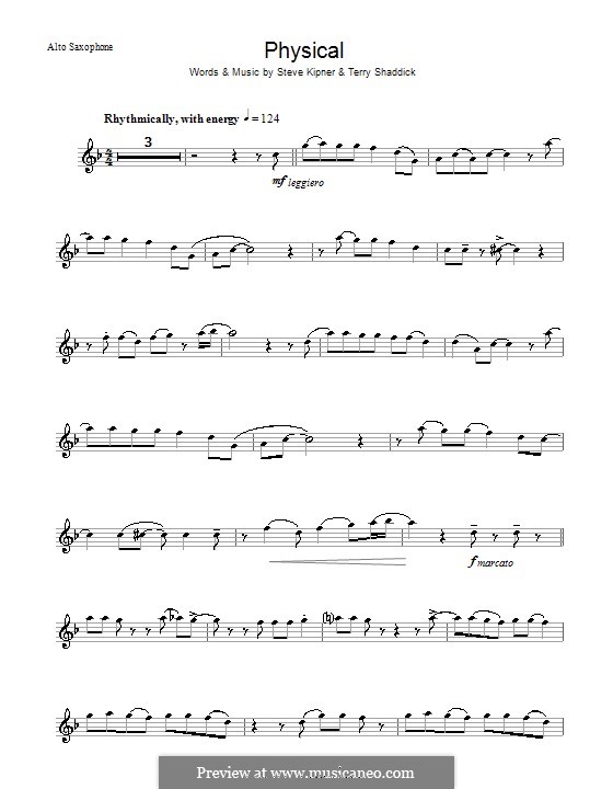 Physical (Olivia Newton-John): para Saxofone Alto by Stephen Alan Kipner, Terry Shaddick