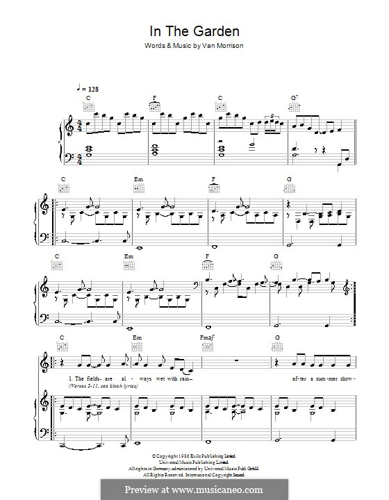 In the Garden por V. Morrison Partituras on músicaNeo