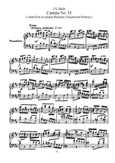 Lobet Gott in seinen Reichen, BWV 11: Partitura piano-vocal by Johann Sebastian Bach