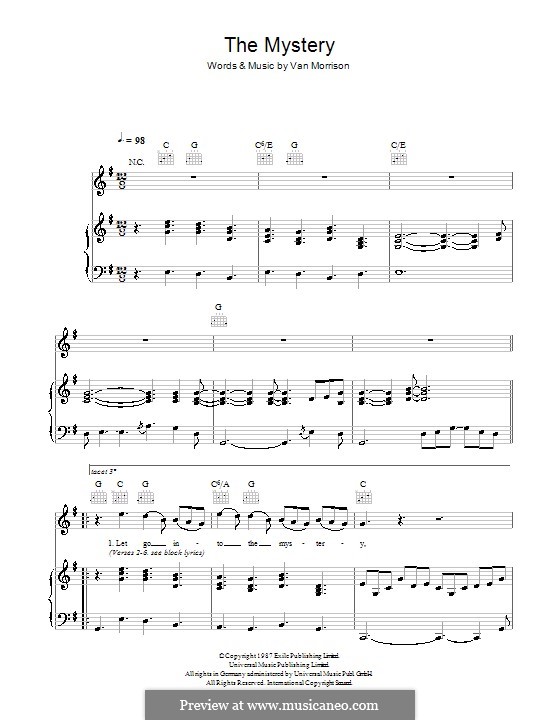 The Mystery: Para vocais e piano (ou Guitarra) by Van Morrison