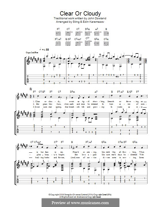 Clear or Cloudy: Para Guitarra by John Dowland