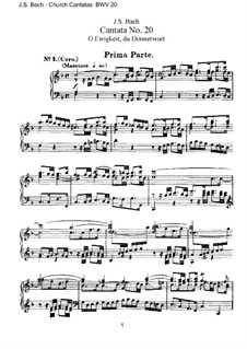 O Ewigkeit, du Donnerwort, BWV 20: Partitura piano-vocal by Johann Sebastian Bach