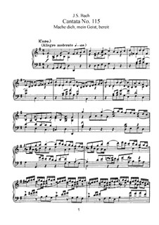 Mache dich, mein Geist, bereit, BWV 115: Partitura piano-vocal by Johann Sebastian Bach