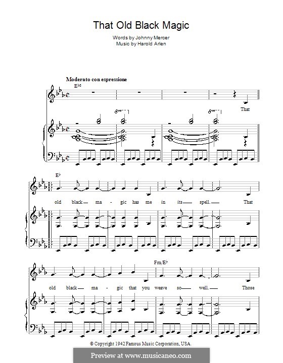That Old Black Magic (from Star Spangled Rhythm): Para vocais e piano (ou Guitarra) by Harold Arlen
